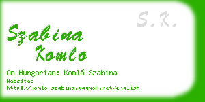 szabina komlo business card